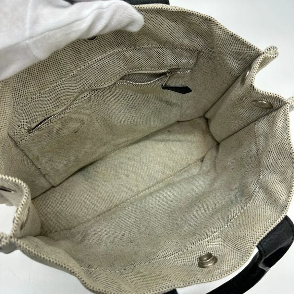 HERMES Sac Arne PM Hand Bag Tote Bag Toile H / Leather gray/Black - Picture 12 of 13